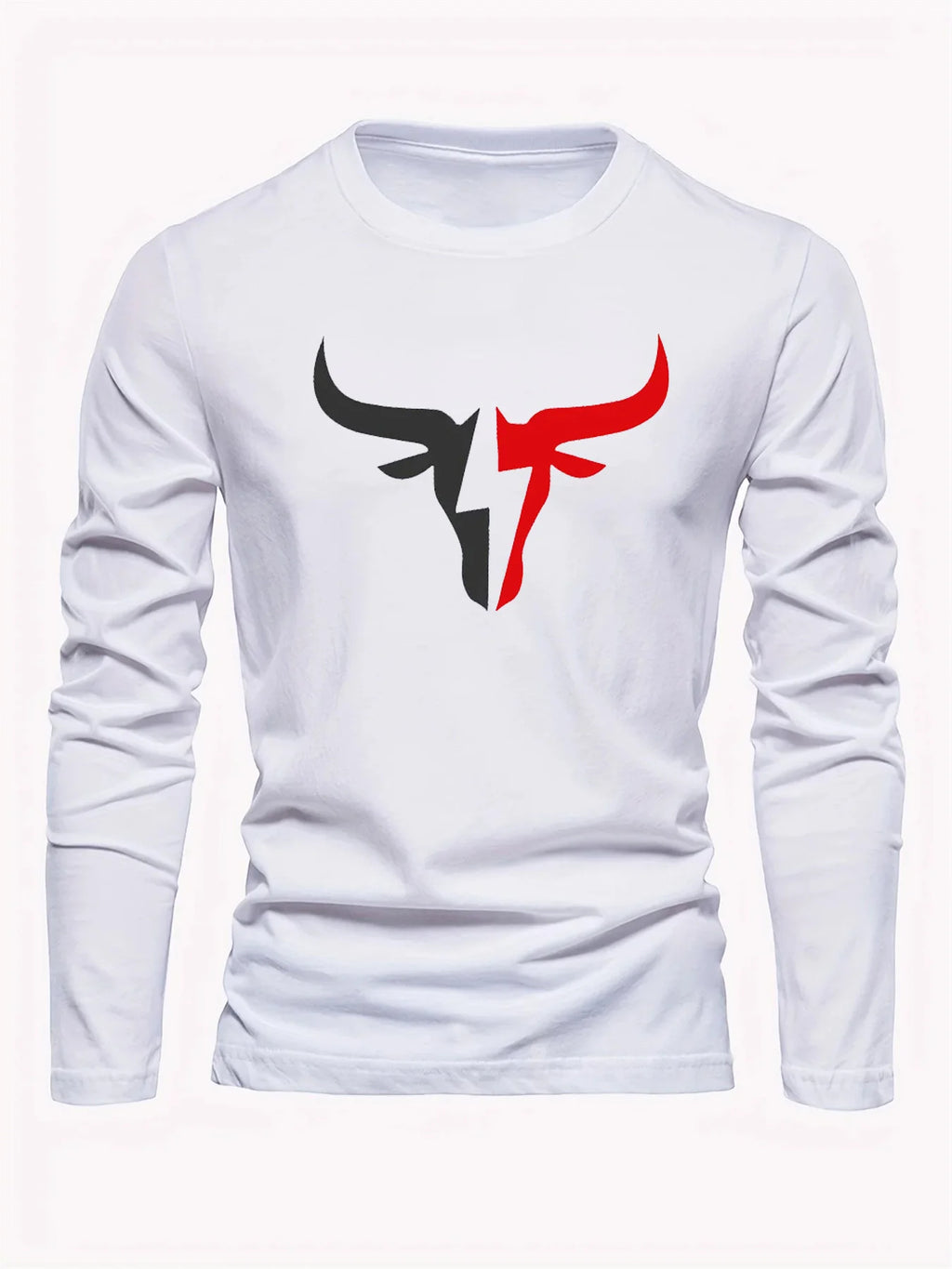 Simple Solid Color Men's Long Sleeve T-shirt Outdoor Run Sports Tees Loose O-neck Fashion Cotton Tops Fall Comfortable Pullover