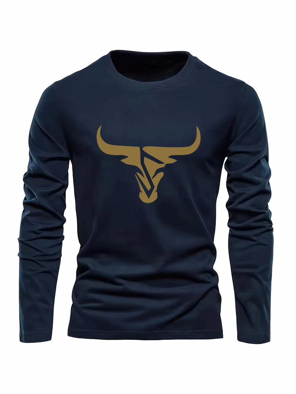 Simple Solid Color Men's Long Sleeve T-shirt Outdoor Run Sports Tees Loose O-neck Fashion Cotton Tops Fall Comfortable Pullover