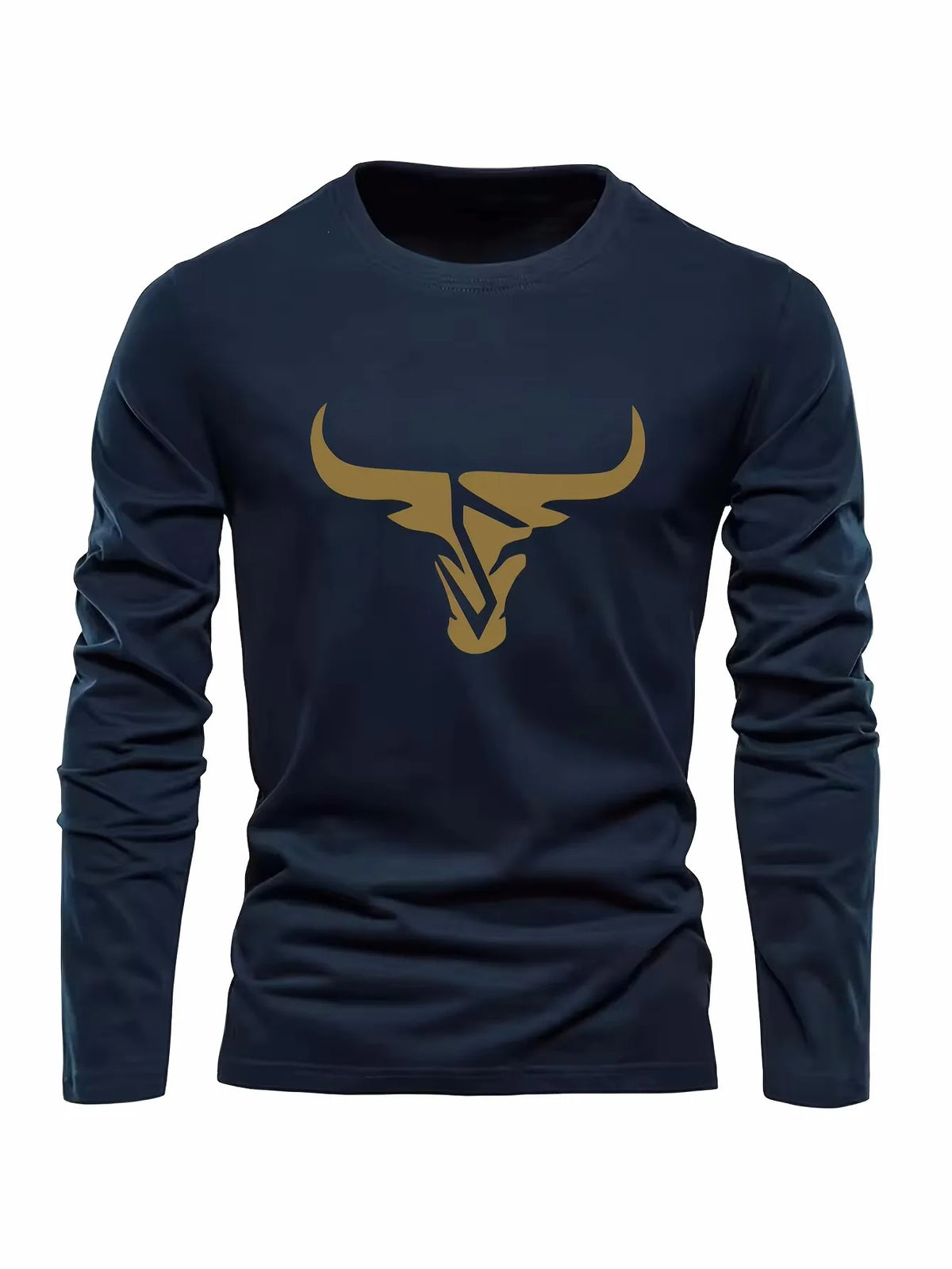 Simple Solid Color Men's Long Sleeve T-shirt Outdoor Run Sports Tees Loose O-neck Fashion Cotton Tops Fall Comfortable Pullover
