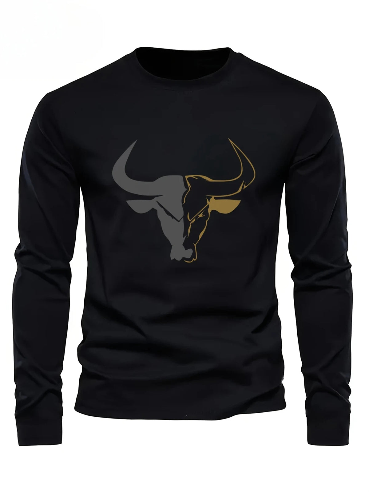 Simple Solid Color Men's Long Sleeve T-shirt Outdoor Run Sports Tees Loose O-neck Fashion Cotton Tops Fall Comfortable Pullover