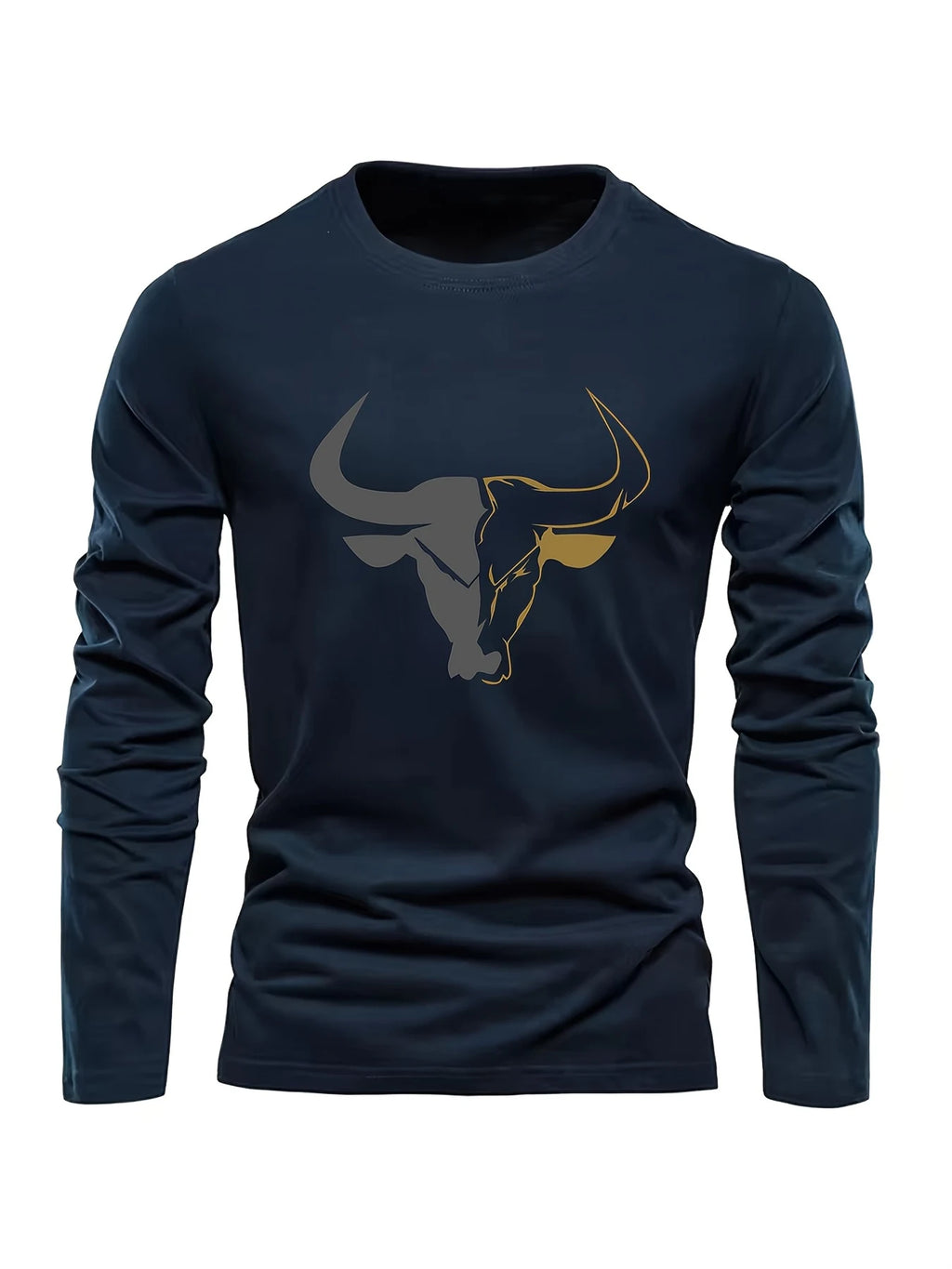 Simple Solid Color Men's Long Sleeve T-shirt Outdoor Run Sports Tees Loose O-neck Fashion Cotton Tops Fall Comfortable Pullover