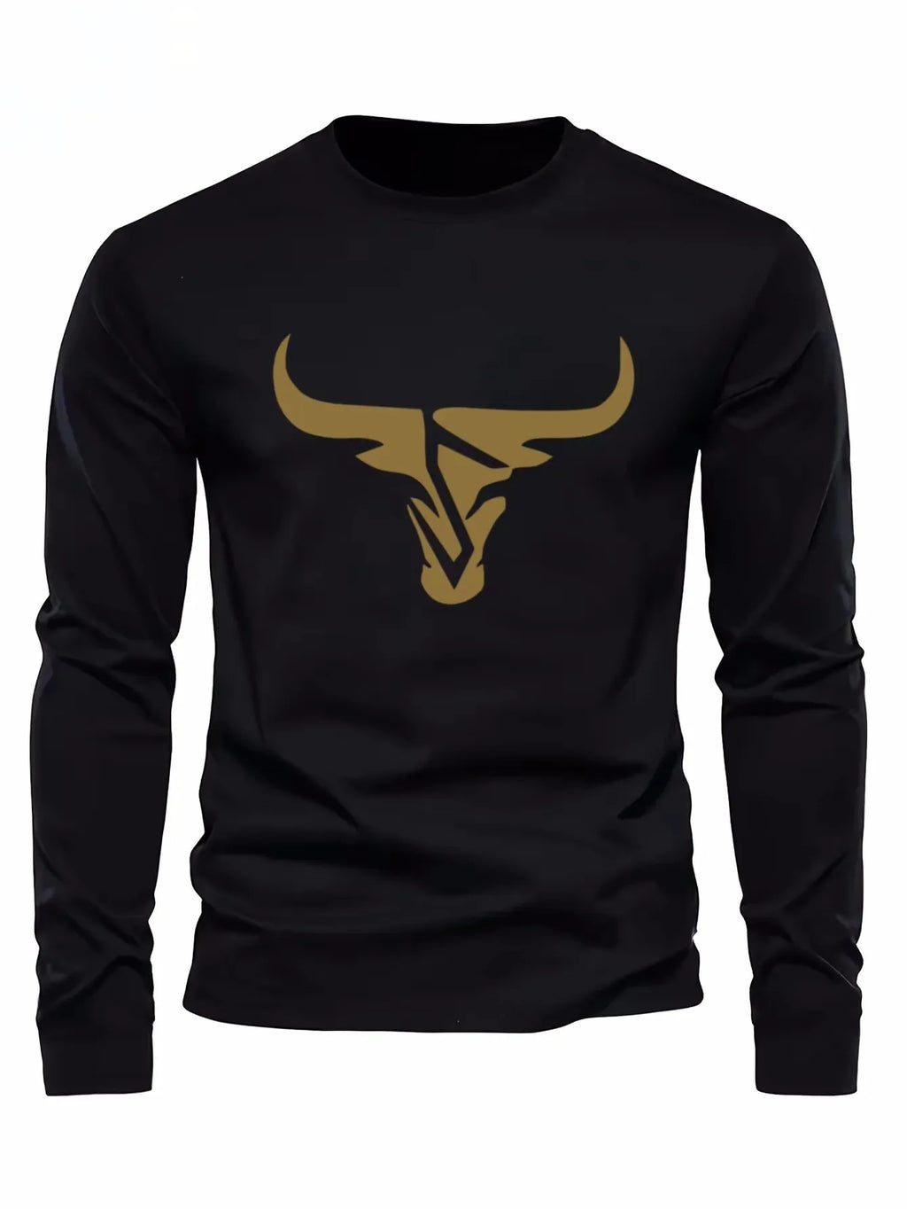 Simple Solid Color Men's Long Sleeve T-shirt Outdoor Run Sports Tees Loose O-neck Fashion Cotton Tops Fall Comfortable Pullover