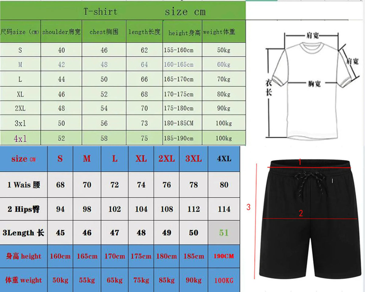 New hot selling 2026 men's two-piece sportswear short sleeved T-shirt and pants set running and fitness sportswear summer