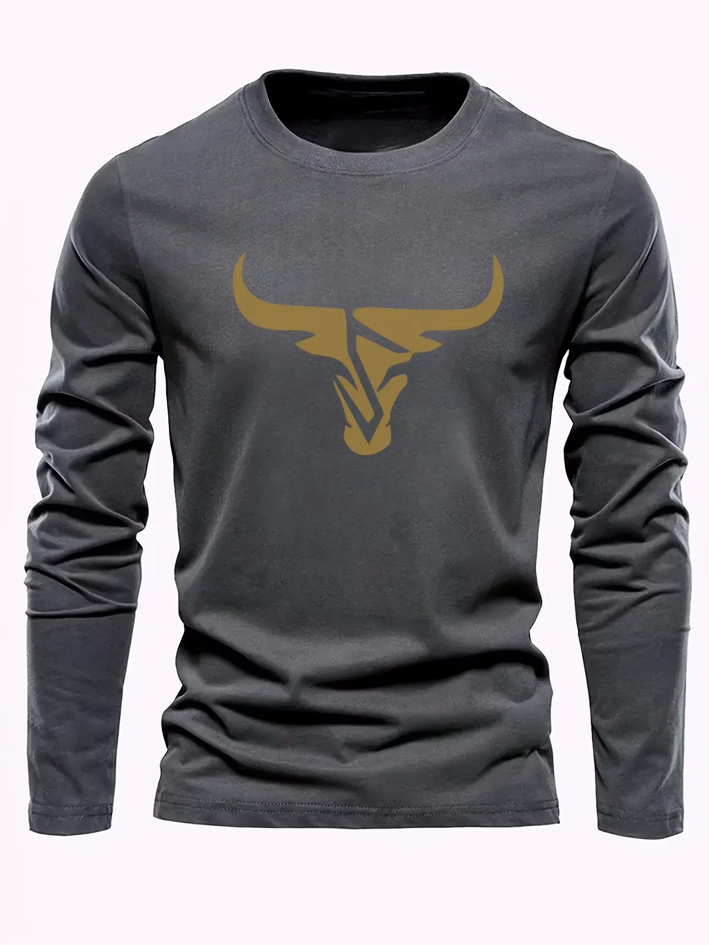 Simple Solid Color Men's Long Sleeve T-shirt Outdoor Run Sports Tees Loose O-neck Fashion Cotton Tops Fall Comfortable Pullover