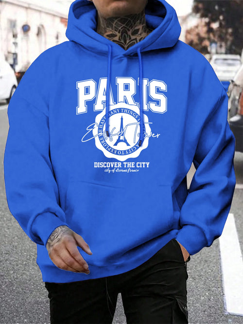 Whiskey Castle Print Men'S Hoodies Fashion Fur-Liner Hoodie Warm