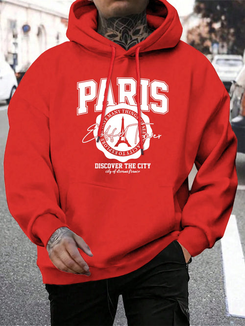 Whiskey Castle Print Men'S Hoodies Fashion Fur-Liner Hoodie Warm