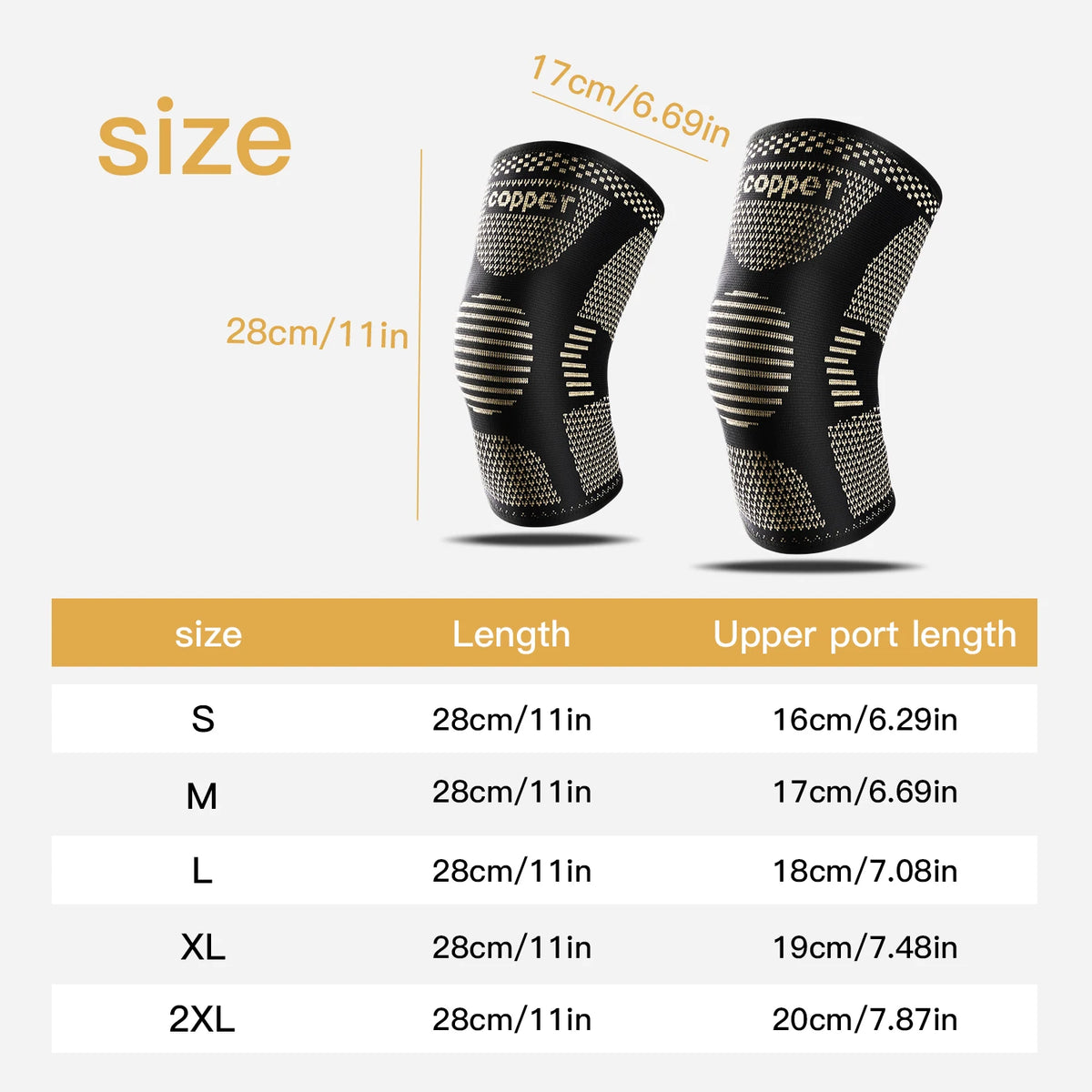 Copper Knee Brace for Arthritis Pain Support-Copper Knee Sleeve for
