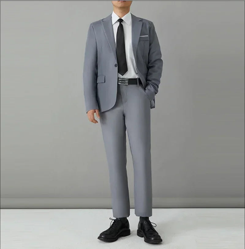 S-8XL Suit Men's Fashion Casual Outdoor (Blazer+ Pants) Gentleman