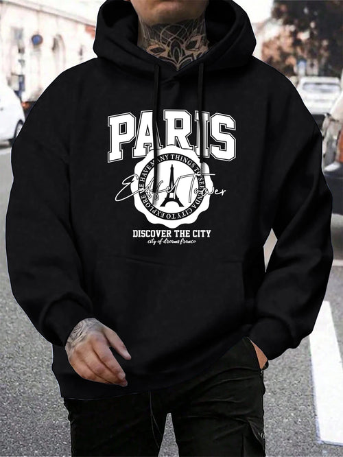 Whiskey Castle Print Men'S Hoodies Fashion Fur-Liner Hoodie Warm