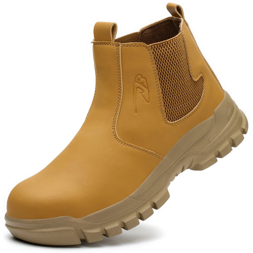 Rotating Button Work Shoes for Men Anti Puncture Protective Boots