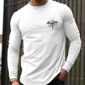 100% Pure Cotton Men's Long Sleeved Round Neck Loose Mountain and