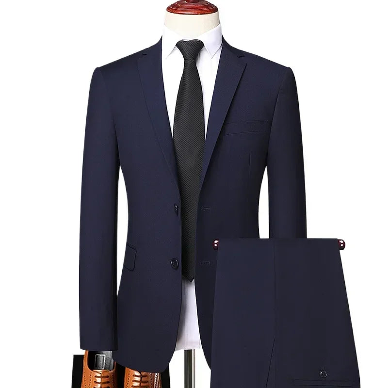 S-8XL (Blazer+ Pants) Men's Fashion Business Casual Outdoor Gentleman