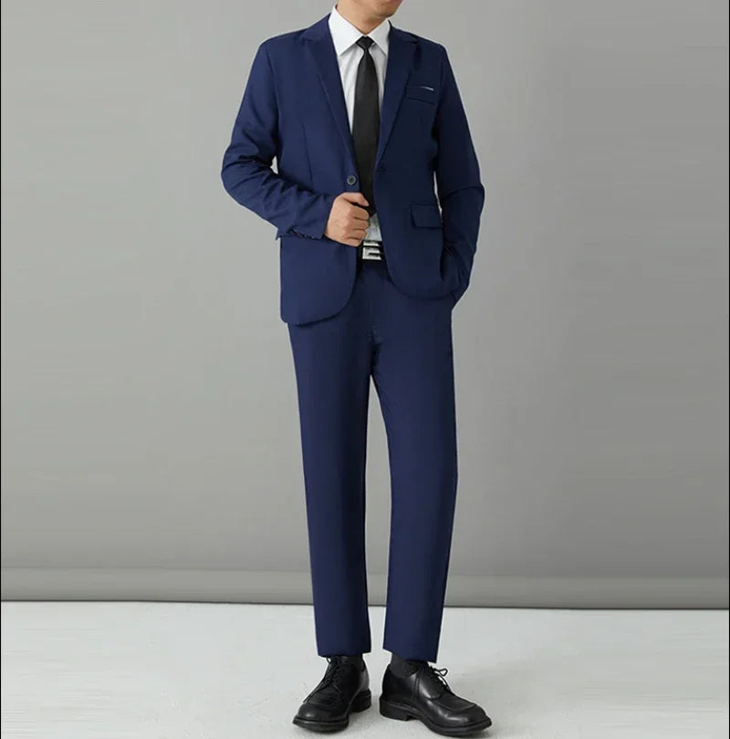 S-8XL Suit Men's Fashion Casual Outdoor (Blazer+ Pants) Gentleman