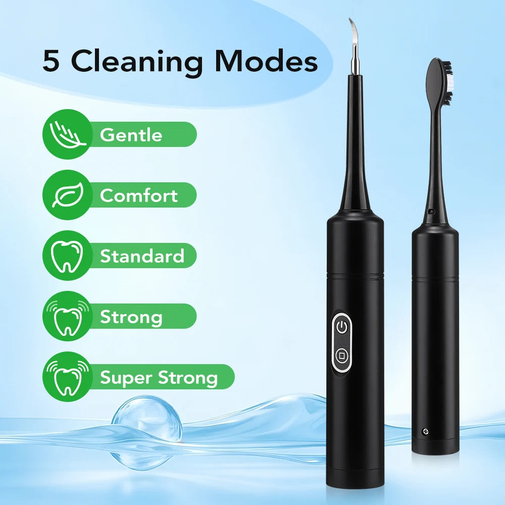 Electric Dental Scaler with Teeth Brush Head Calculus Tartar Remover