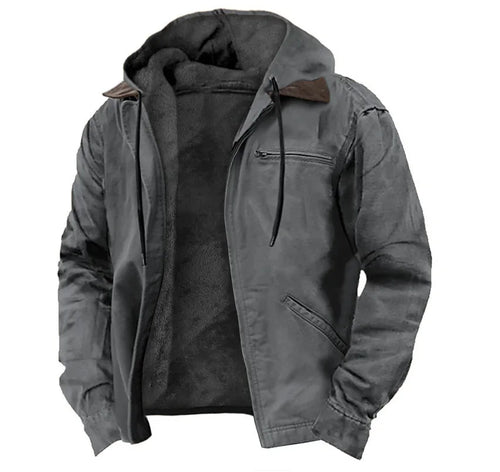 American European New Fashion Men’s Casual Trendy Solid Color Zipper