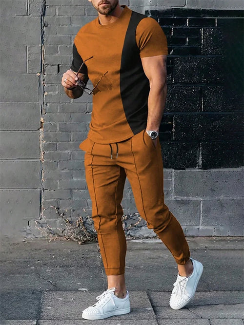 2025 Autumn Slim Men's Casual 2pcs Set, Urban Street Fashion Men's