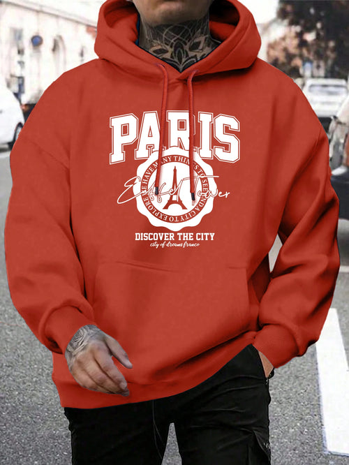 Whiskey Castle Print Men'S Hoodies Fashion Fur-Liner Hoodie Warm