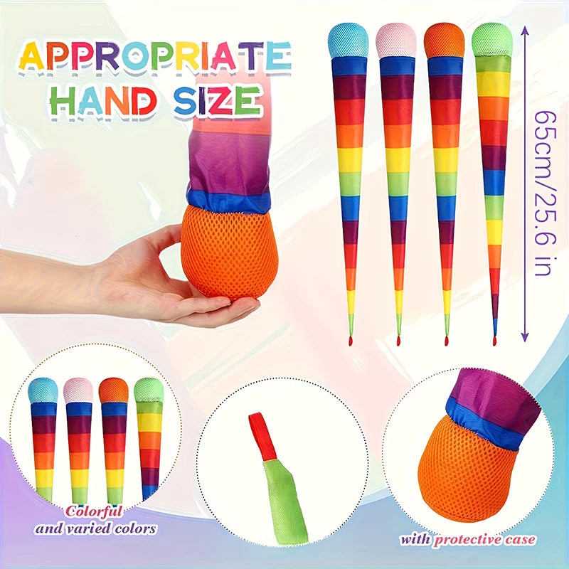 Rainbow Comet Ball Soft Tail 65cm Indoor Outdoor Play Ball Throwing