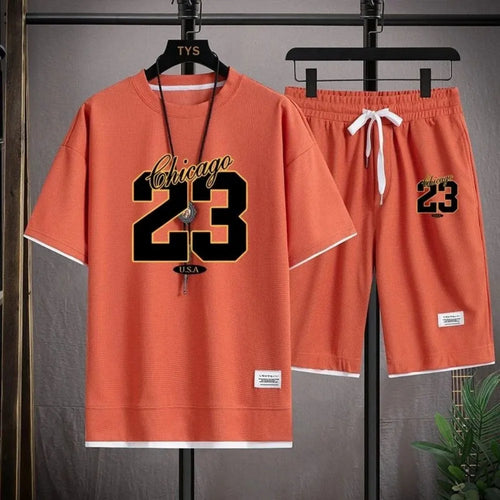 American Men's Summer Training Letter Print Comfortable Breathable