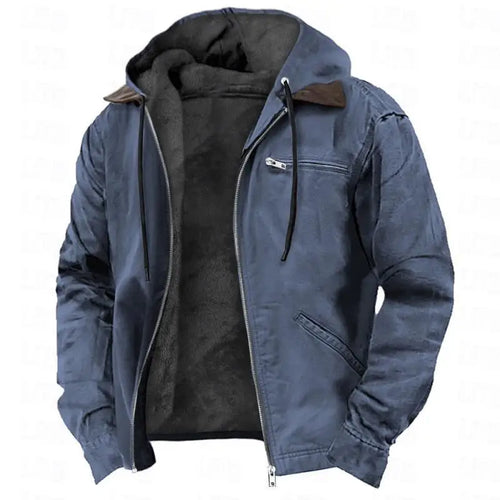 American European New Fashion Men’s Casual Trendy Solid Color Zipper