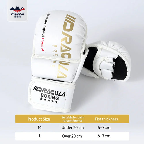 Half-Finger Gloves for Adults, Men's MMA Boxing Gloves, UFC