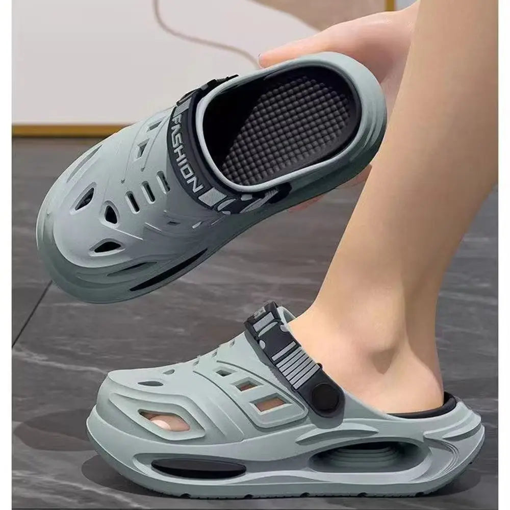 Men Summer Beach Sandals Soft Bottom Thick Bottom Casual Hole Garden