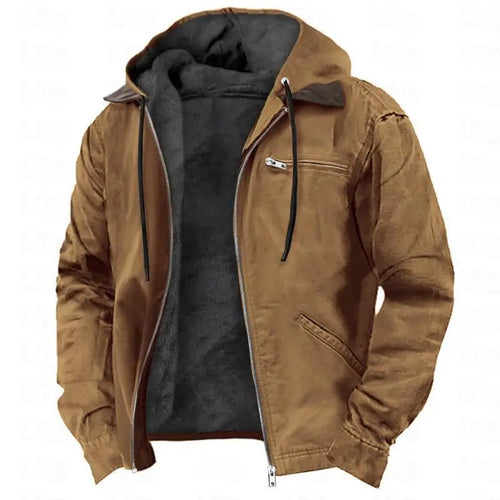 American European New Fashion Men’s Casual Trendy Solid Color Zipper