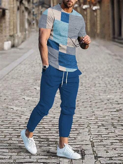 2025 Autumn Slim Men's Casual 2pcs Set, Urban Street Fashion Men's