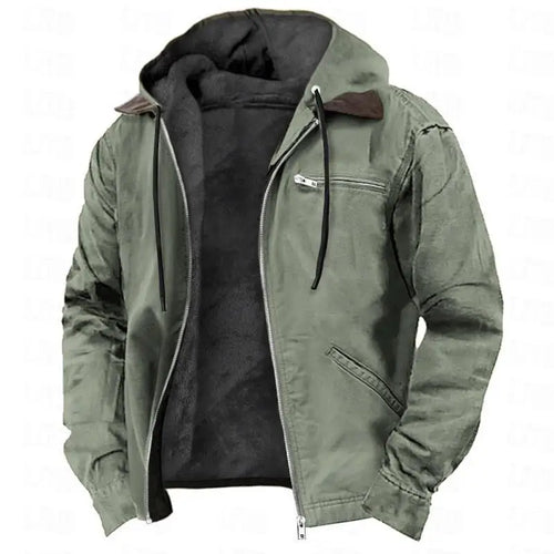 American European New Fashion Men’s Casual Trendy Solid Color Zipper