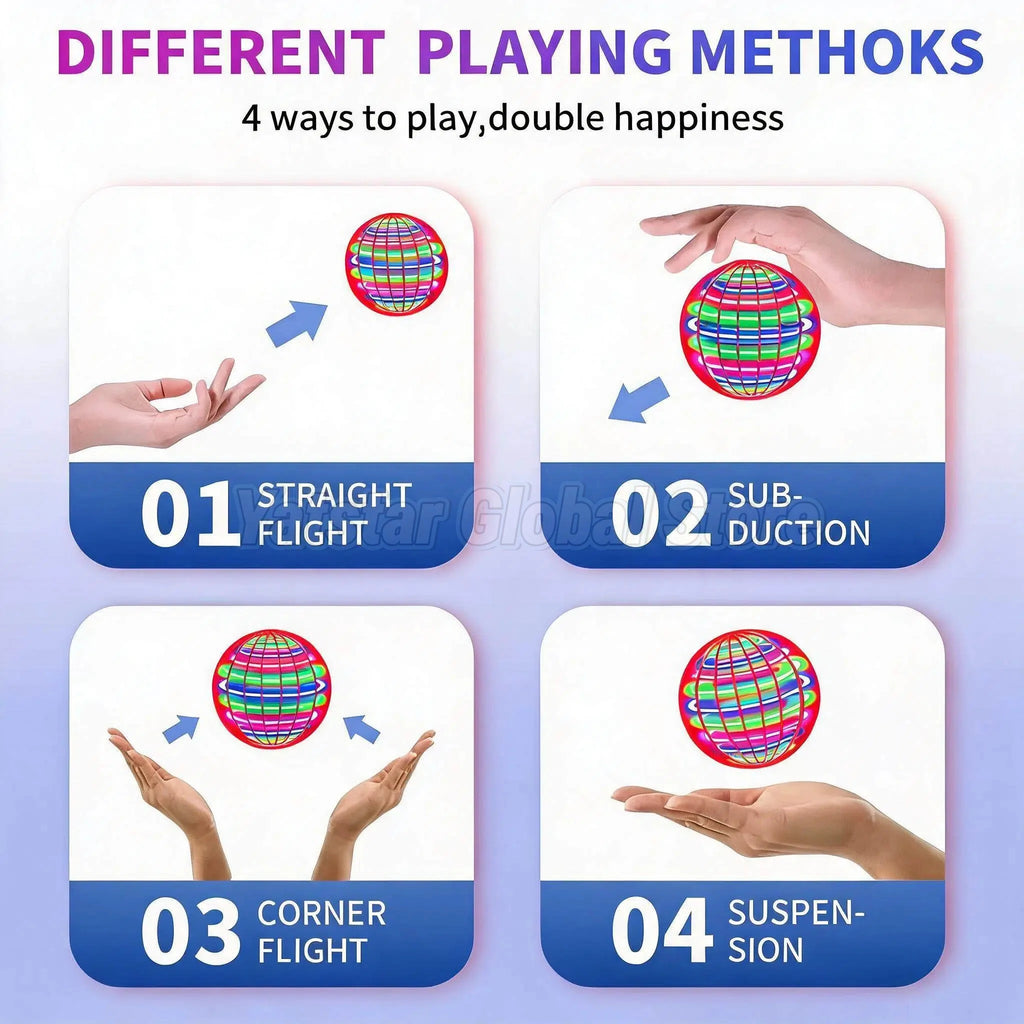 Hand Controlled Flying Ball for Children 360° Rotating Suspension