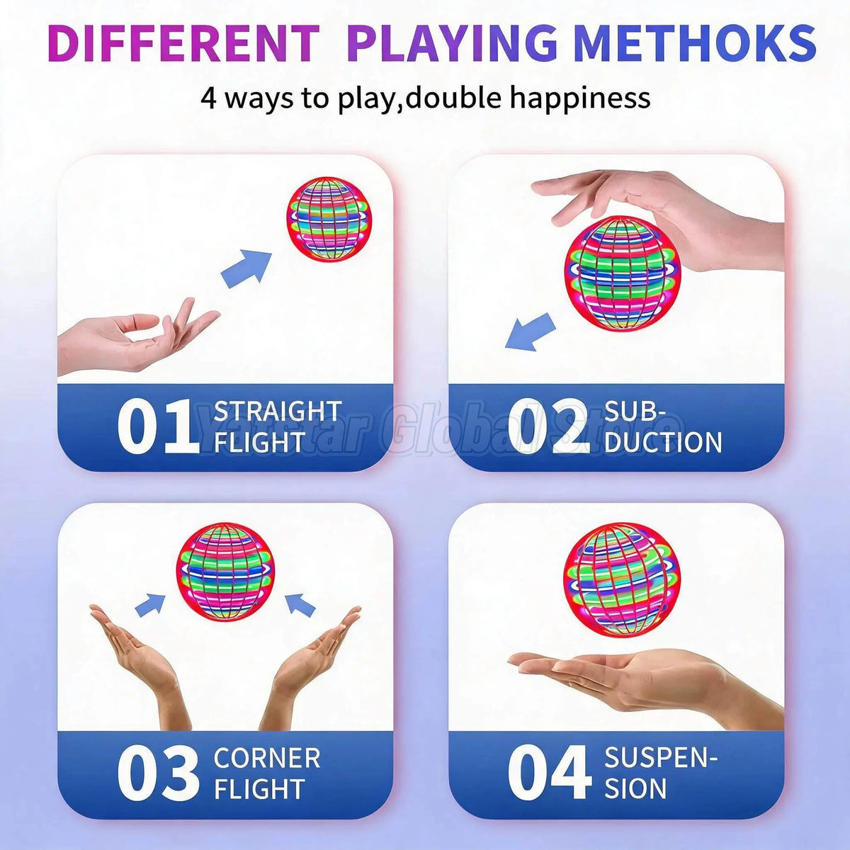 Hand Controlled Flying Ball for Children 360° Rotating Suspension