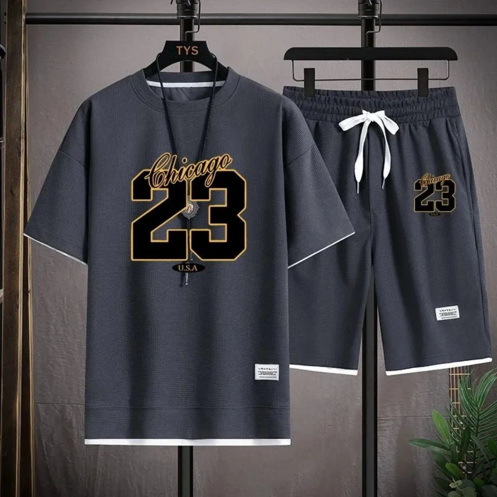 American Men's Summer Training Letter Print Comfortable Breathable