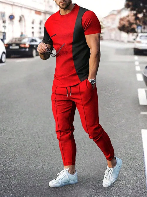 2025 Autumn Slim Men's Casual 2pcs Set, Urban Street Fashion Men's