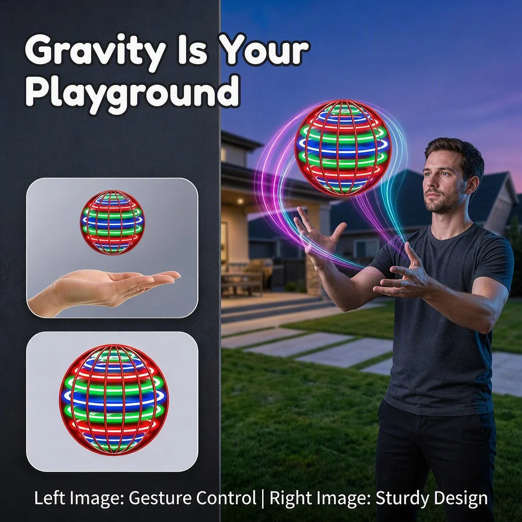 Hand Controlled Flying Ball for Children 360° Rotating Suspension