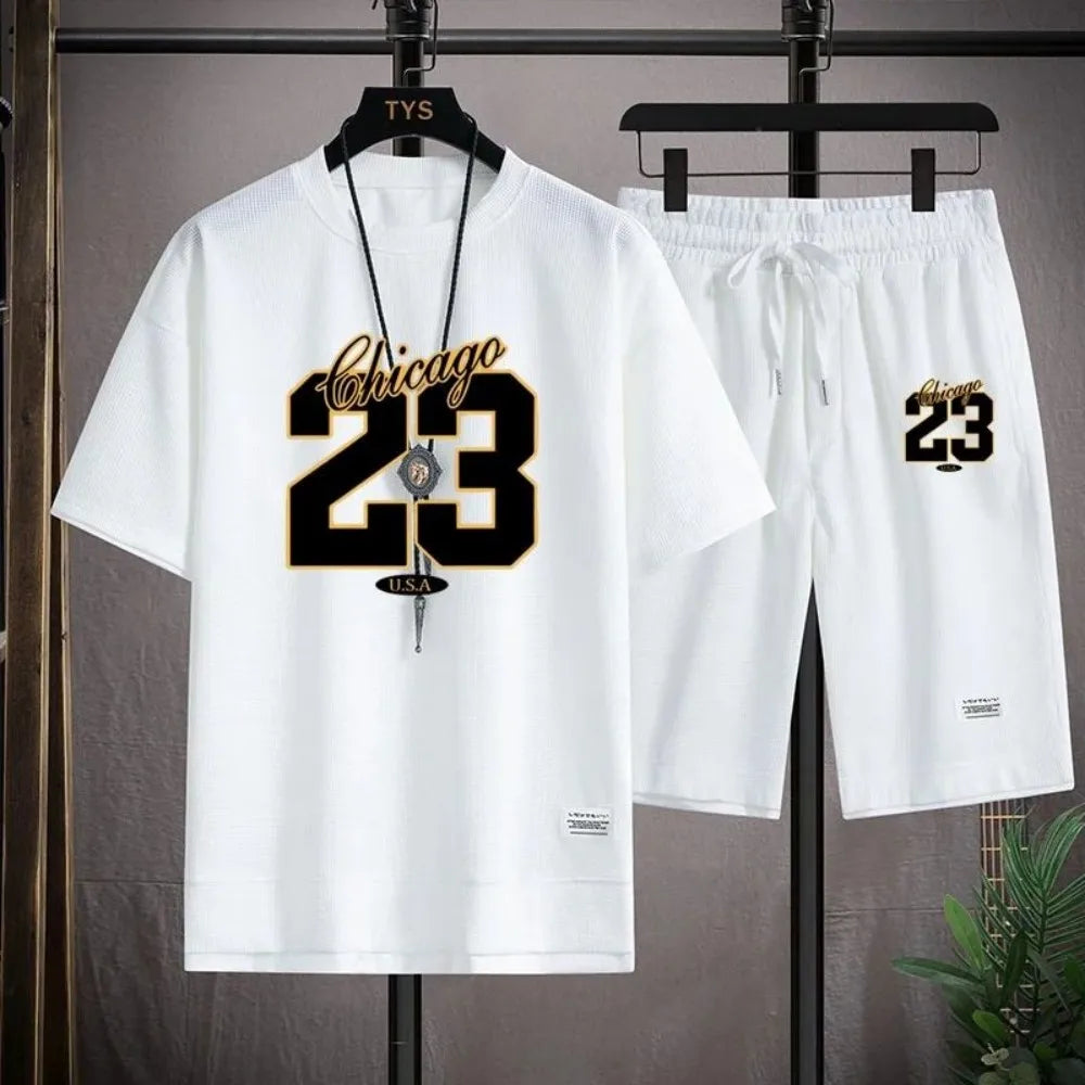 American Men's Summer Training Letter Print Comfortable Breathable