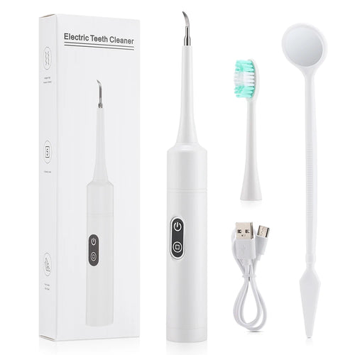 Electric Dental Scaler with Teeth Brush Head Calculus Tartar Remover