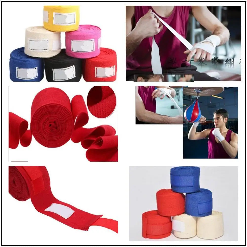 1.5/2/3/5M Cotton Boxing Bandage Sports Strap Sanda Kick Boxing MMA