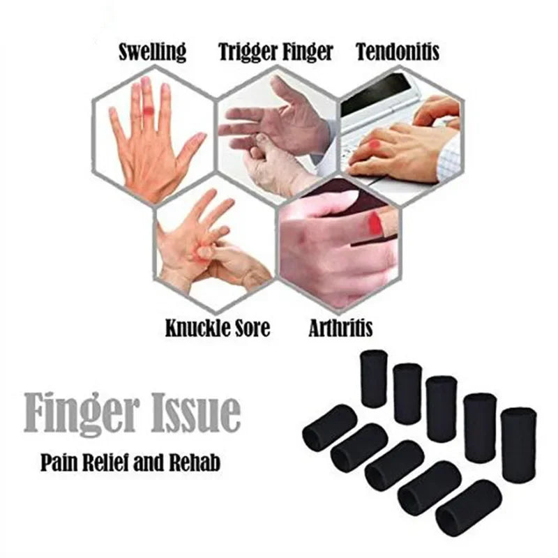 10PCS Elastic Sports Finger Sleeves Arthritis Support Finger Guard
