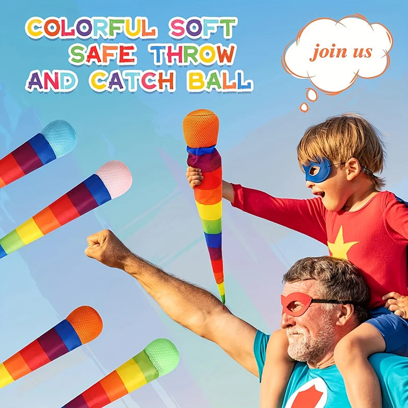 Rainbow Comet Ball Soft Tail 65cm Indoor Outdoor Play Ball Throwing