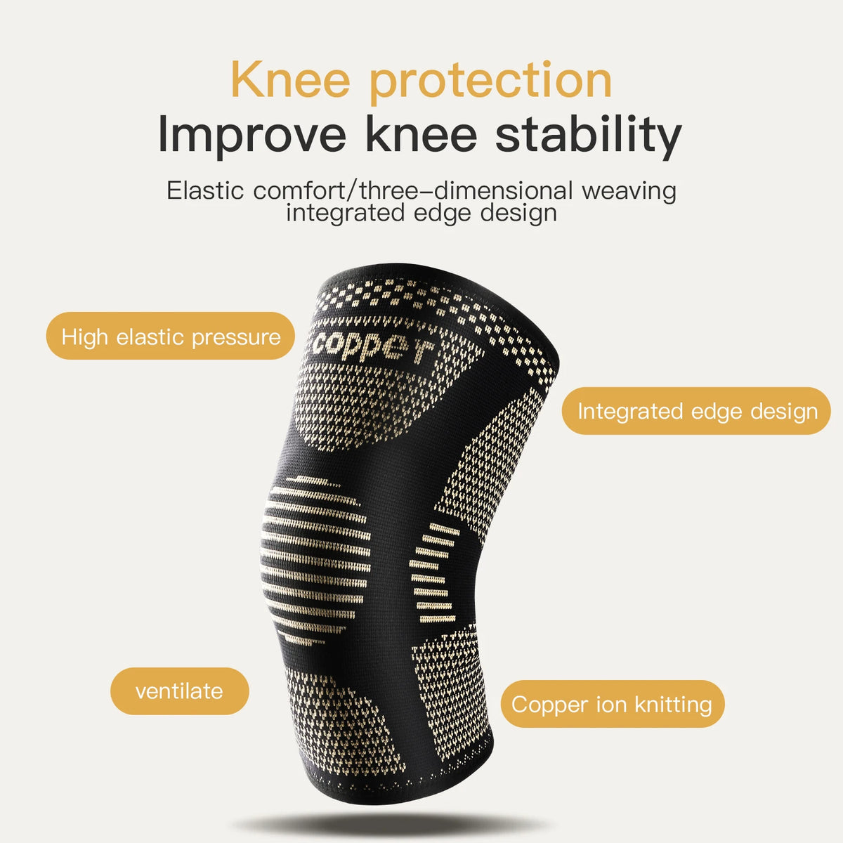 Copper Knee Brace for Arthritis Pain Support-Copper Knee Sleeve for