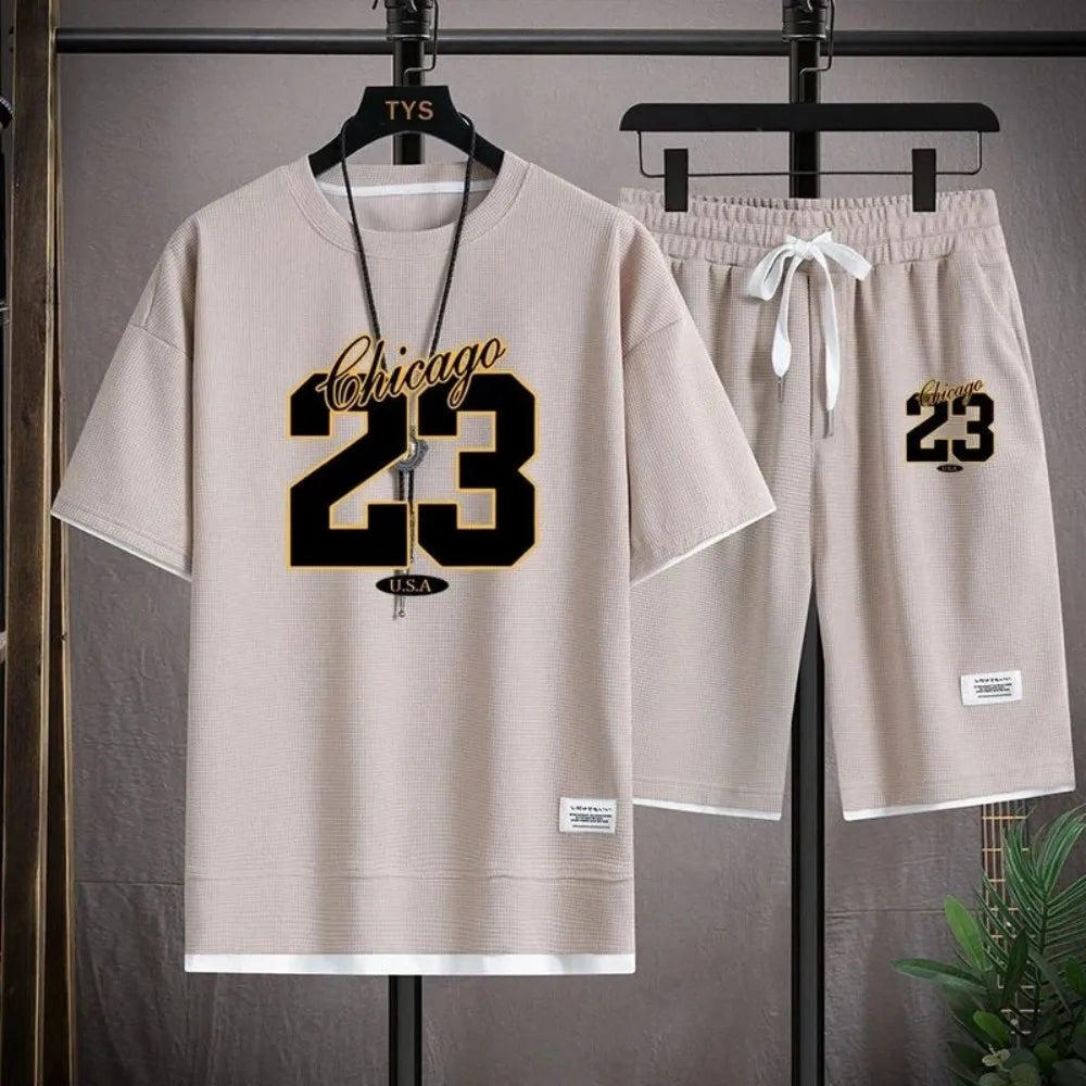 American Men's Summer Training Letter Print Comfortable Breathable