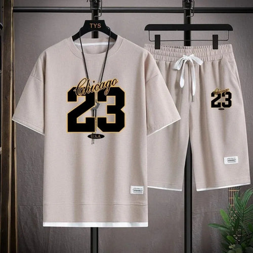 American Men's Summer Training Letter Print Comfortable Breathable