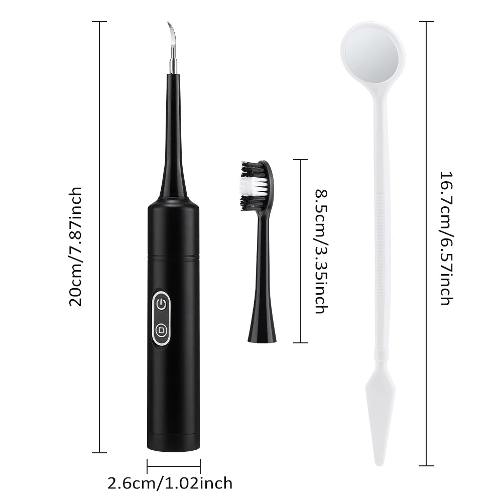 Electric Dental Scaler with Teeth Brush Head Calculus Tartar Remover