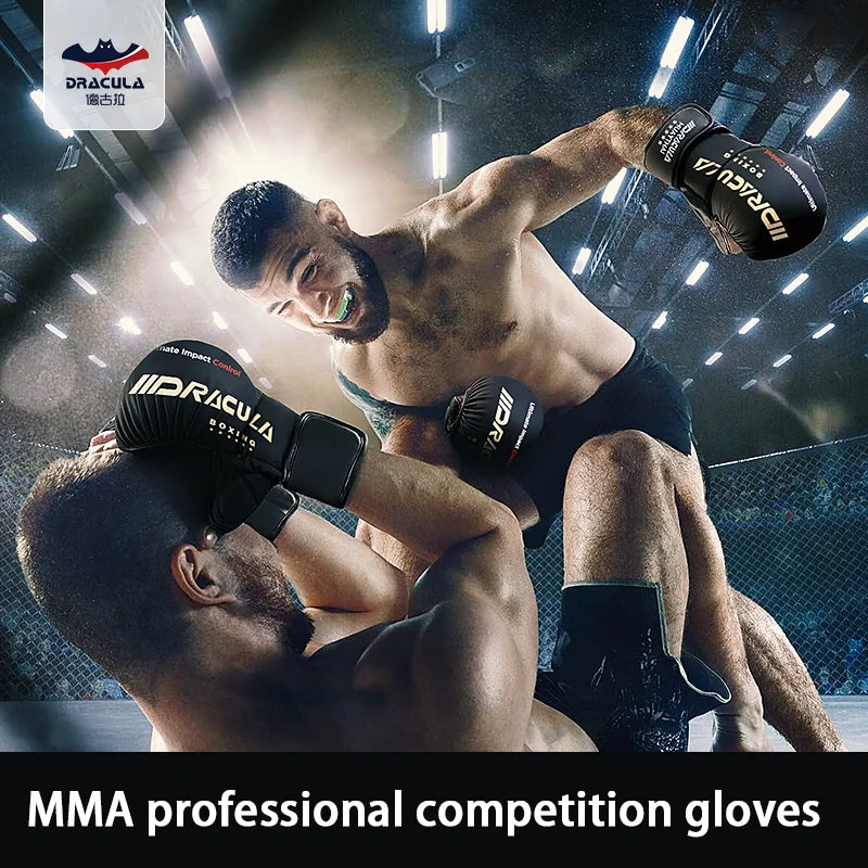 Half-Finger Gloves for Adults, Men's MMA Boxing Gloves, UFC