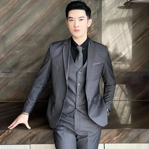 S-8XL (Blazer+ Vest + Pants) Men's Fashion Casual Outdoor Gentleman