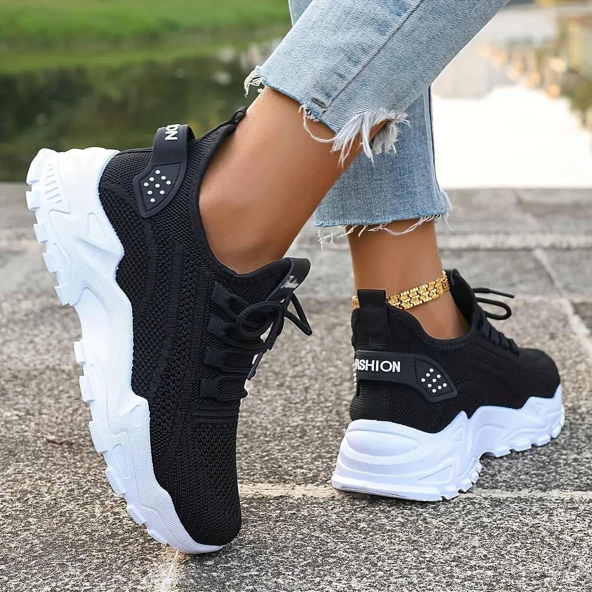 Fashion Women's Casual Knit Sneakers Breathable Lightweight Soft Sole