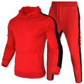 2026 Men's Autumn and Winter New Striped Hooded Sweatshirt+Pants
