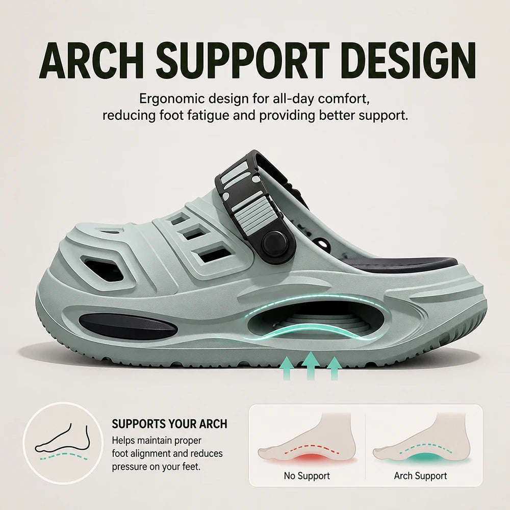 Men Summer Beach Sandals Soft Bottom Thick Bottom Casual Hole Garden