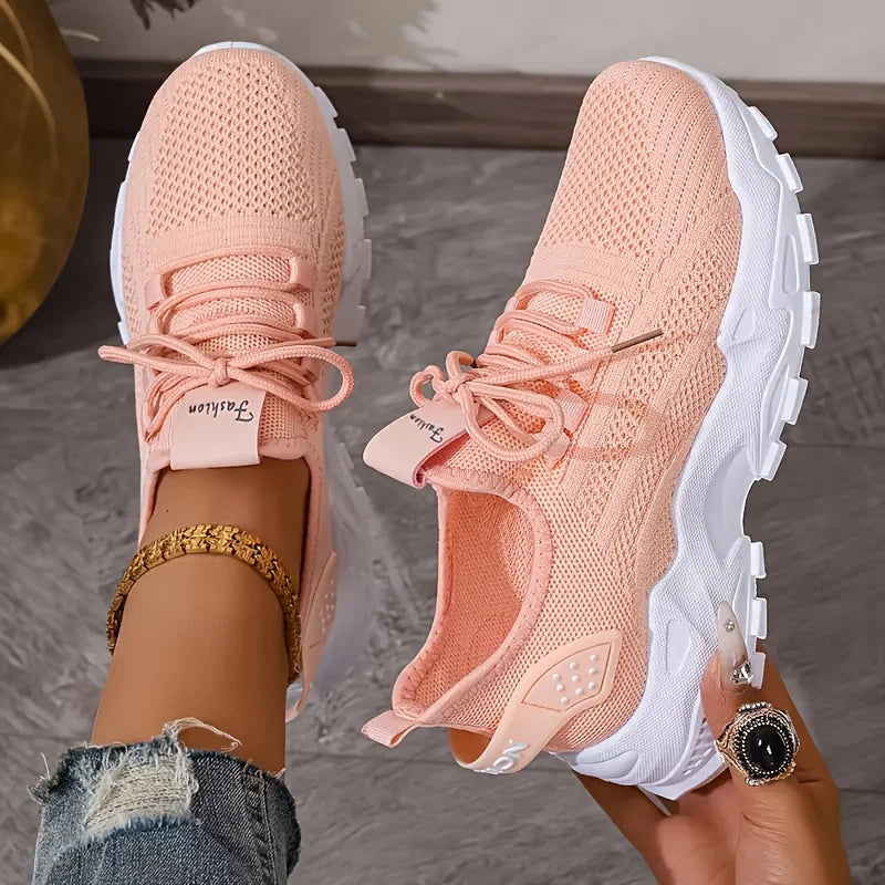 Fashion Women's Casual Knit Sneakers Breathable Lightweight Soft Sole
