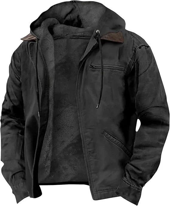 American European New Fashion Men’s Casual Trendy Solid Color Zipper